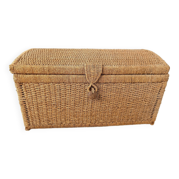 Coffre vintage en cordon de papier, 1970