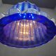 Lustre en verre de Murano bleu cobalt vintage, Italie, années 1980.
