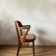 Solid oak and cane armchair