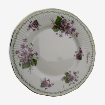 Queen's February Violets special flowers diam 20.5 cm English porcelain plate