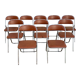 10 vintage skai and chrome metal folding chairs 1970