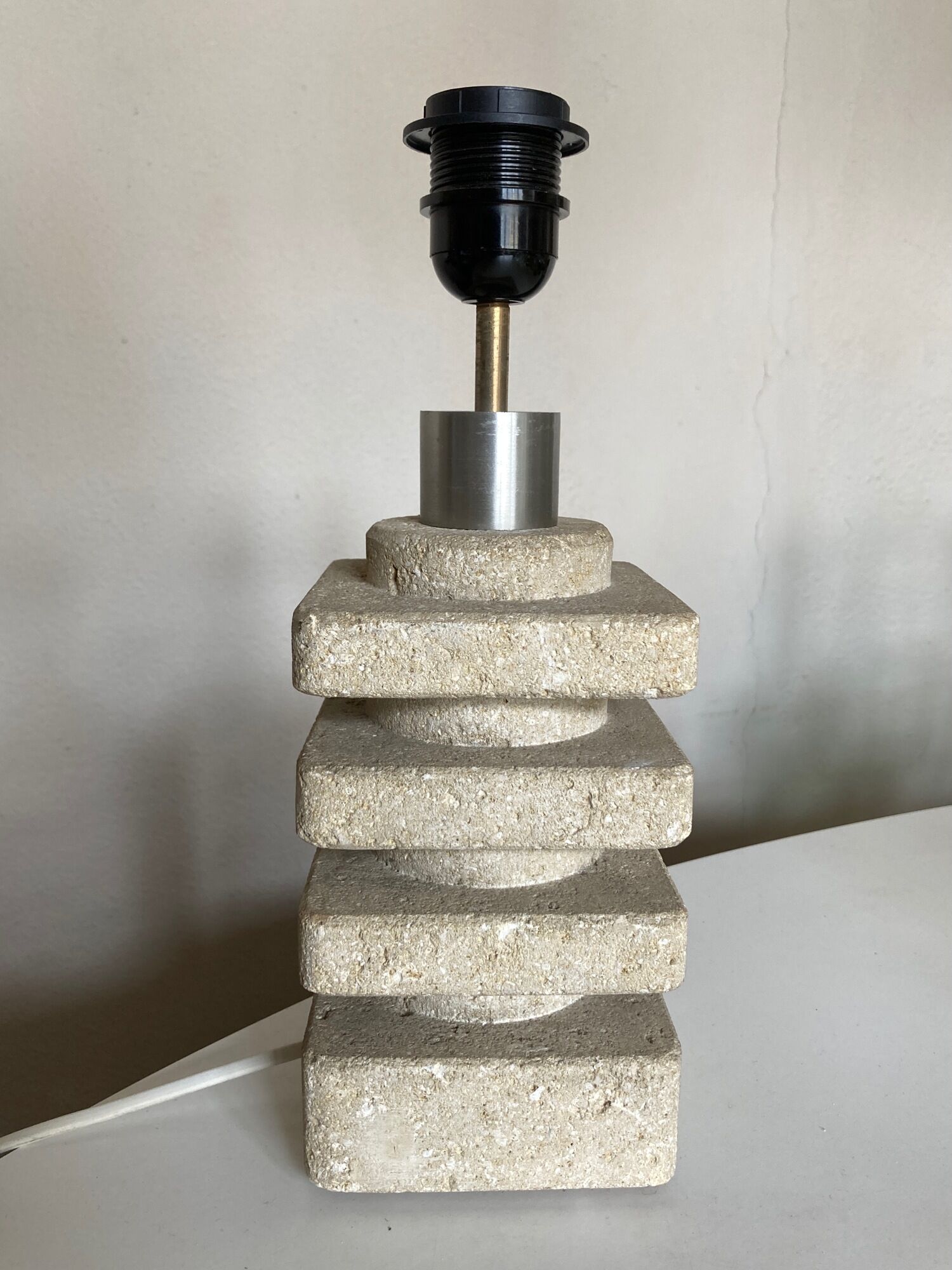 Lamp by Albert Tormos in limestone of the Luberon, Saint Tropez 1970
