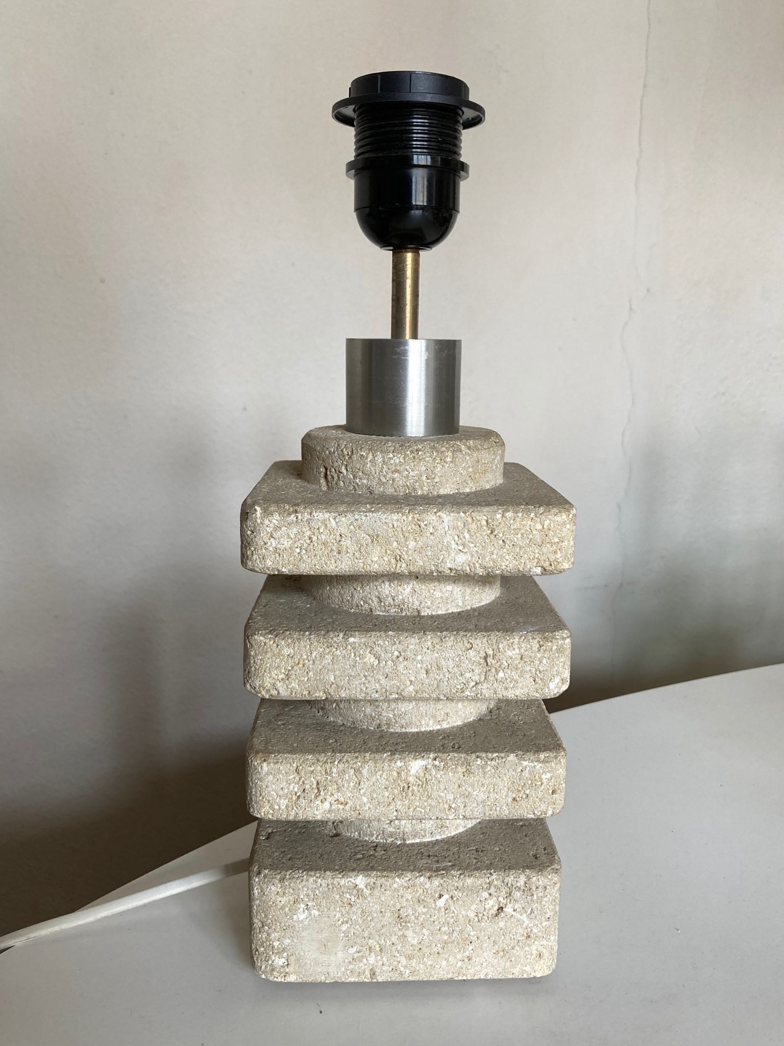 Lamp by Albert Tormos in limestone of the Luberon, Saint Tropez 1970