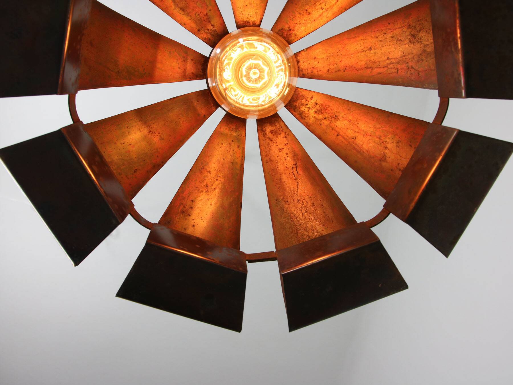 Vintage Italian Copper Colour Pendant Lamp, 70s