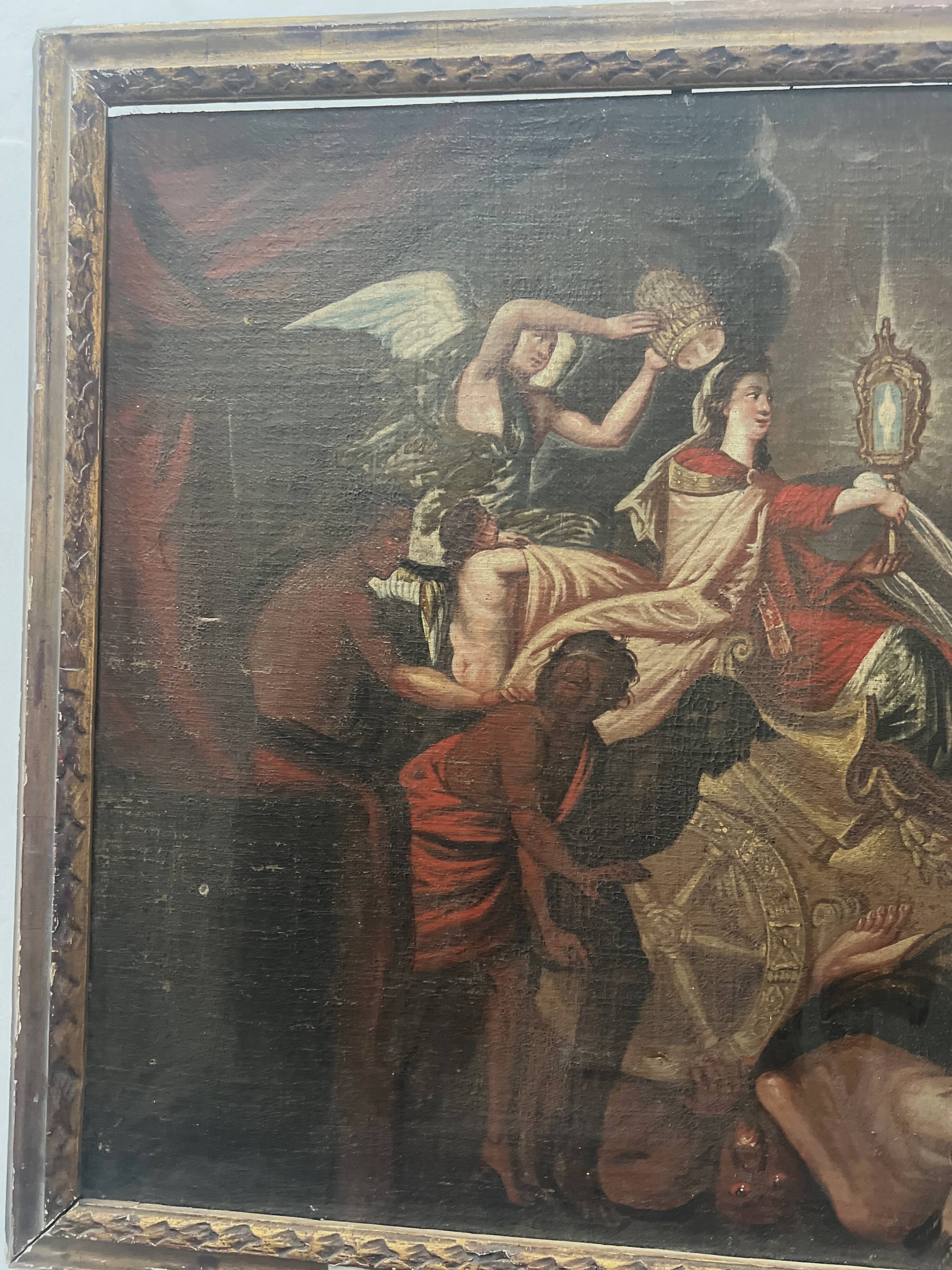 Oil on canvas with a gilded wooden frame, 18th century.