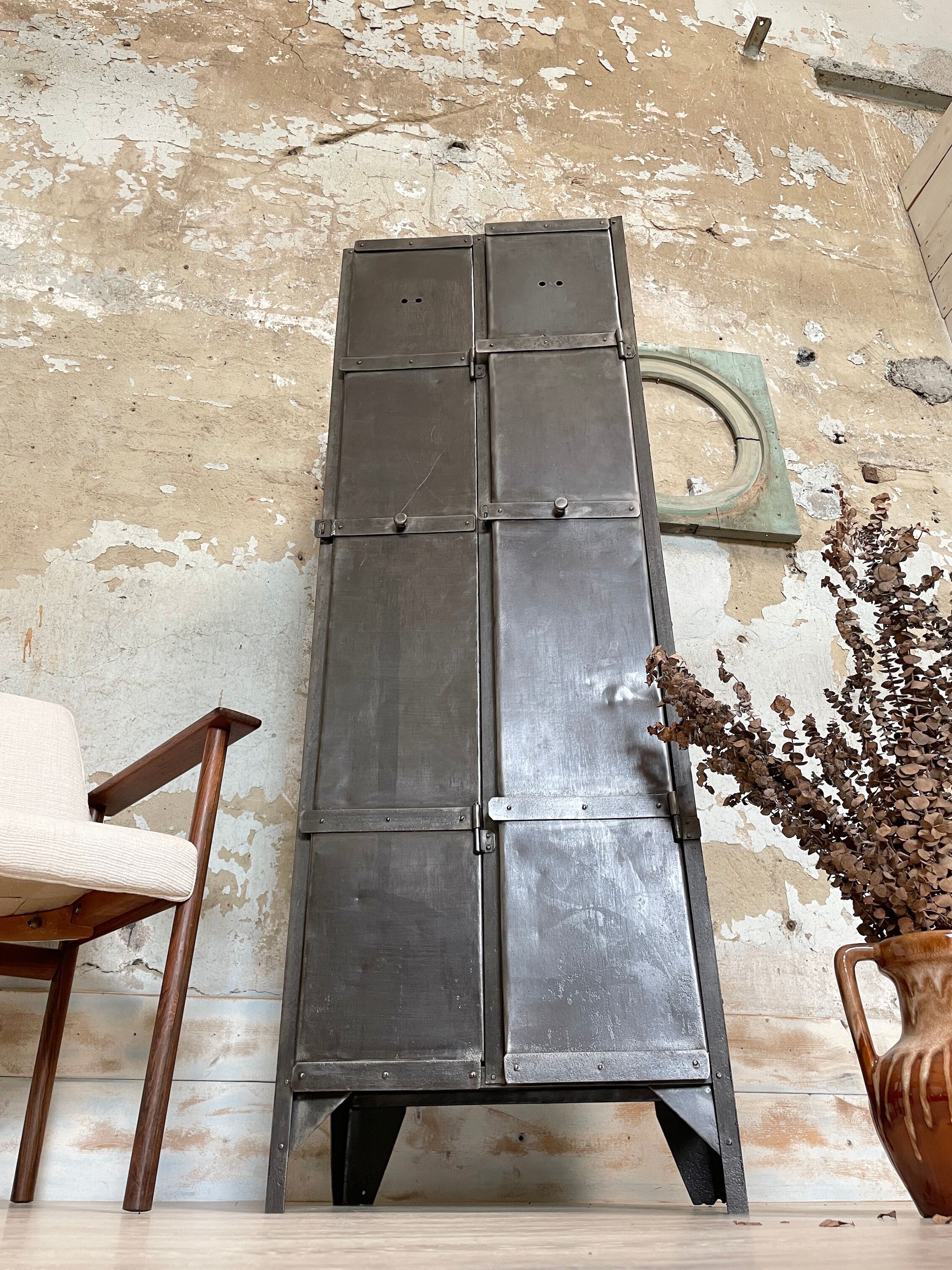 Industrial metal locker room