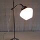 Articulated table lamp in chrome brass and opaline - mid 20th century.