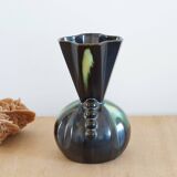 Art Nouveau vase in flamed stoneware ceramic