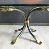 Coffee Table in Brass and Iron by Manfred Bredohl, Germany, 1970s