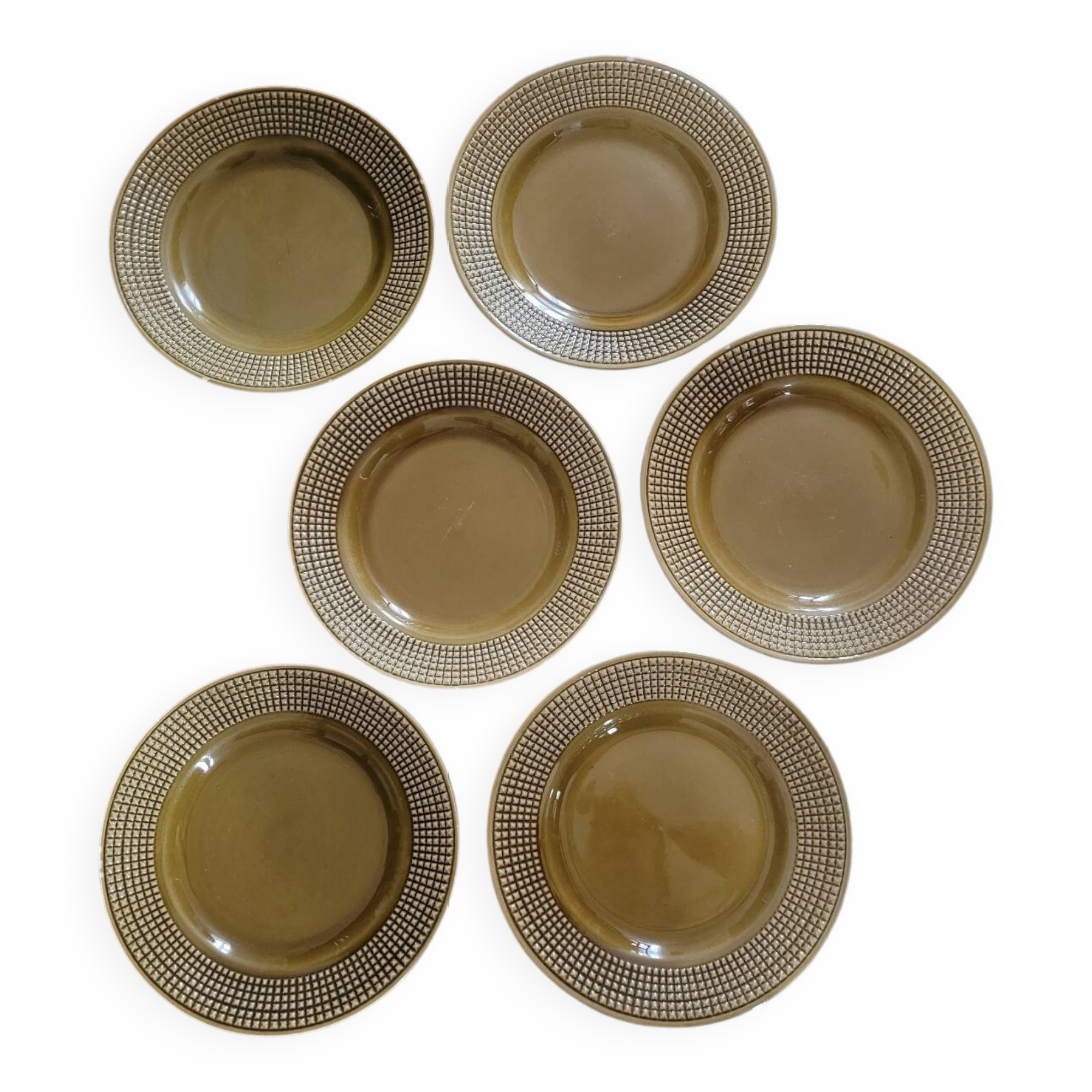 Set of 6 Niderviller flat plates