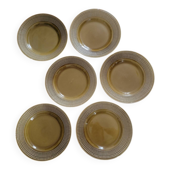 Set of 6 Niderviller flat plates
