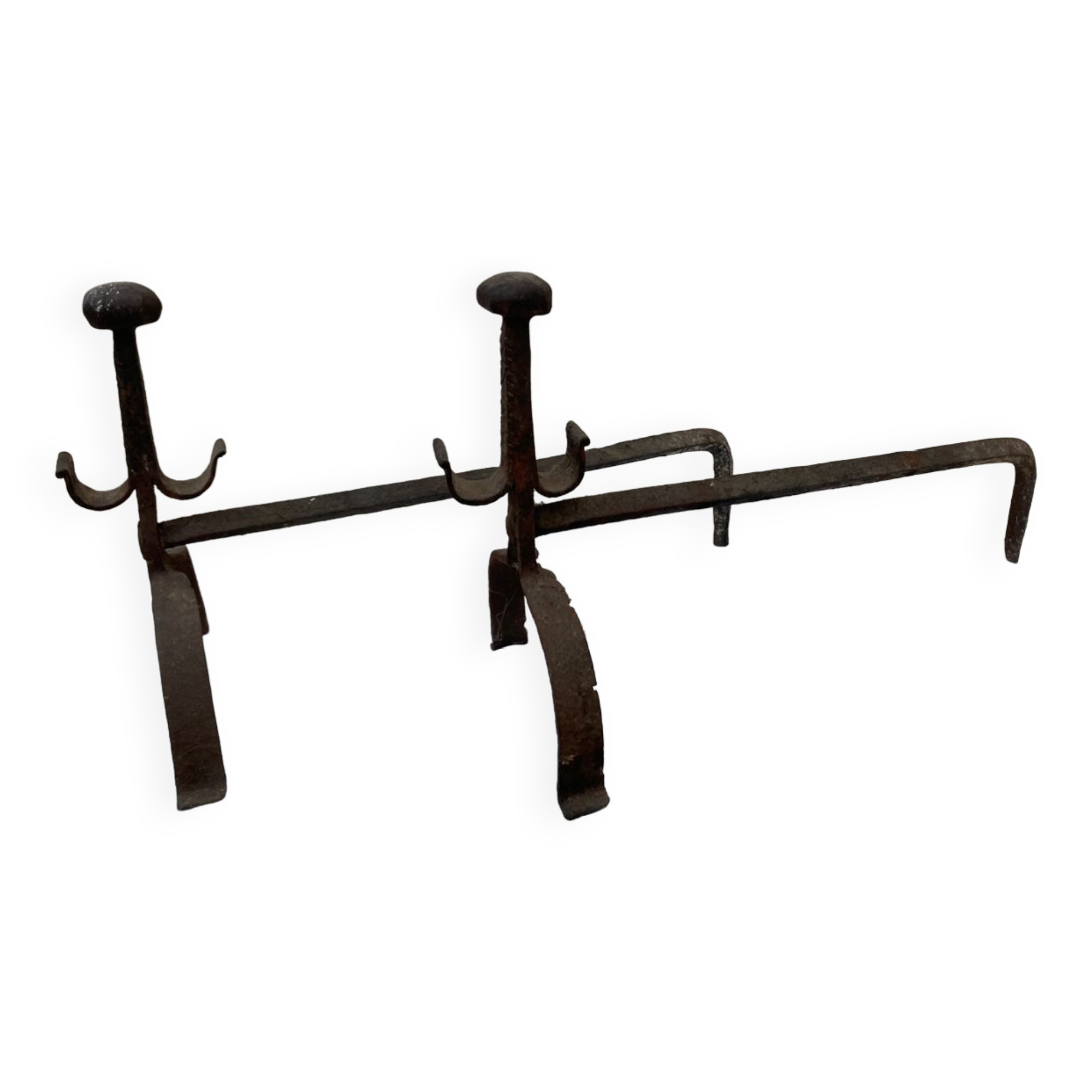 Cast iron fireplace andirons