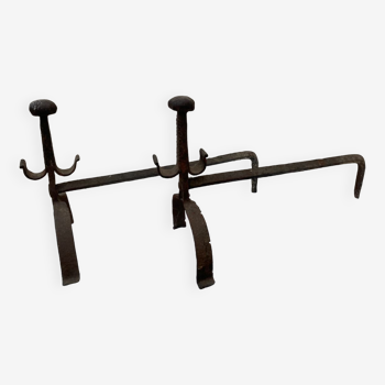 Cast iron fireplace andirons