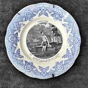 Earthenware plate Creil Montereau Histoire de Rire N° 6 Swimming in ST CLOUD