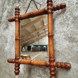 Vintage mirror faux bamboo 39x44cm