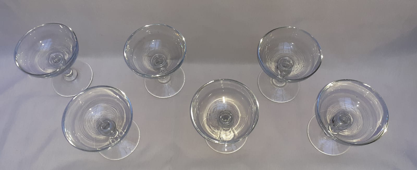 Set of 6 glasses of glass champagne