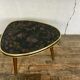 Small triangular table coffee table birds vintage flowers tripod door plant midcentury 1950
