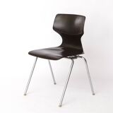 6 Flötotto Pagwood Chairs – German Design Classic, 1970s, Chrome & Plywood