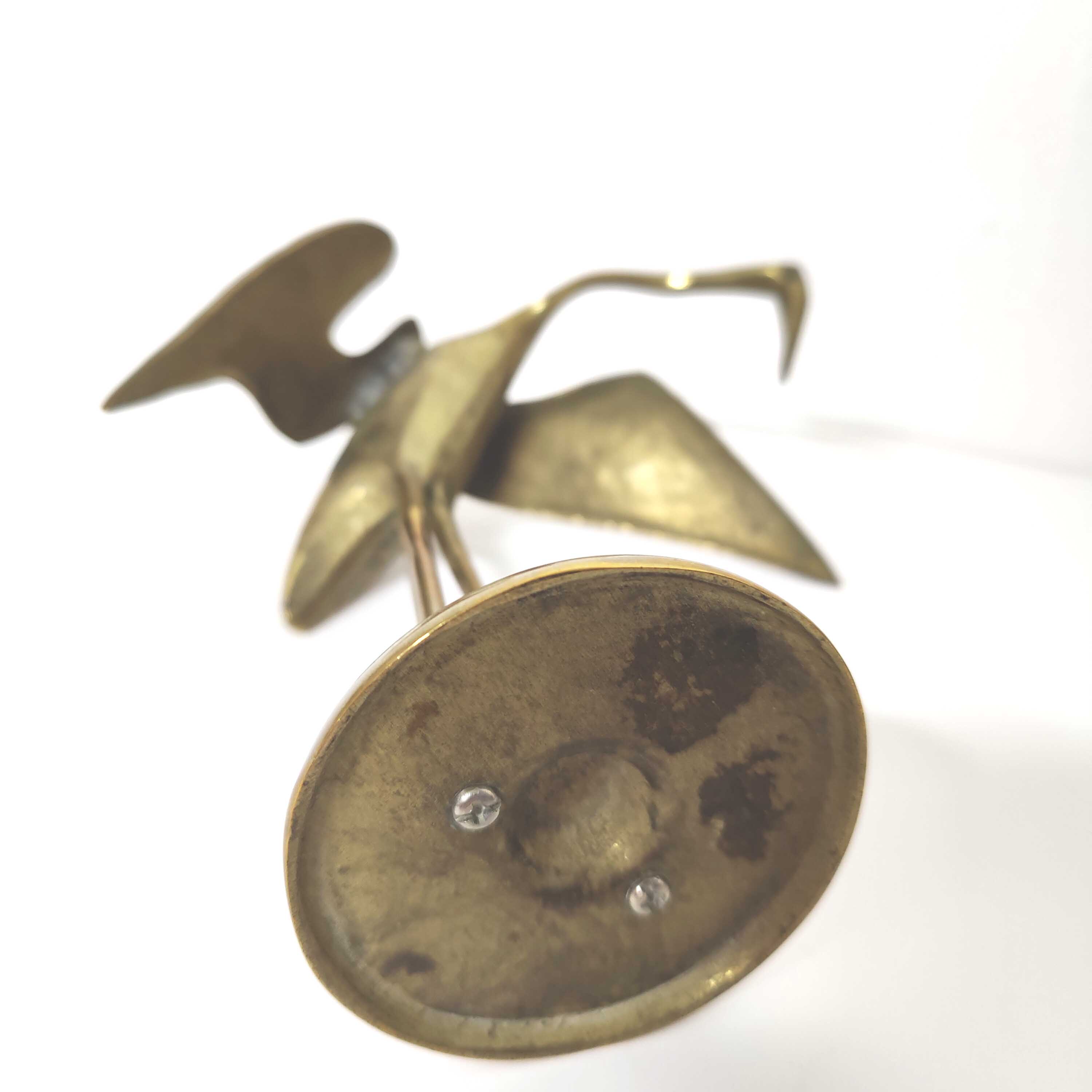Vintage brass heron