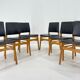Set of 6 Leatherette & Wood Chairs, Czechoslovakia, 1960's