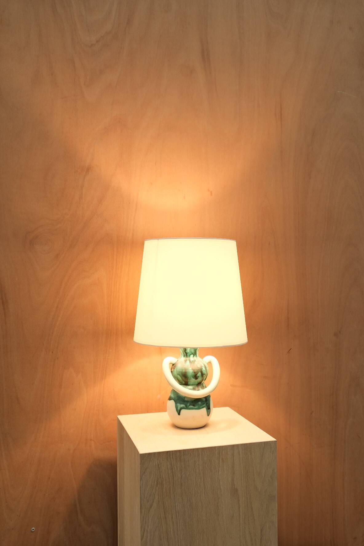 Enamelled ceramic lamp, France 1950