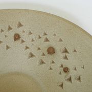 Bol à fruits vintage en céramique beige, pièce maîtresse, grand bol en poterie