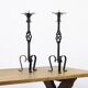 Pair of two large Vintage Brutalist Mid-Century Candlesticks