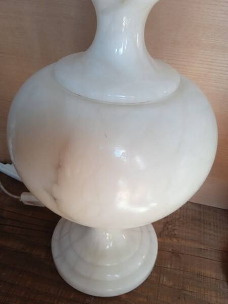 2 pieds de lampe balustre en albâtre, 1970