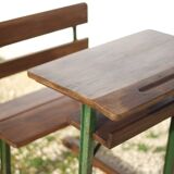 Vintage desk, wooden and metal children's desk, school desk