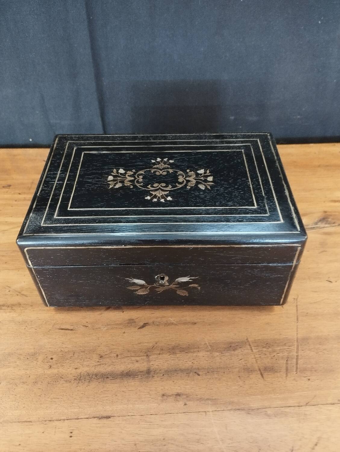 Marquetry jewelry box and music box
