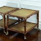 Paires de tables basses en rotin et osier