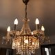 Old hot air balloon chandelier with crystal and bronze grapevines 9 fires