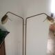 Vintage reader lamppost with 2 flexible arms