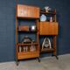 Vintage 20thc italian modular teak wall cabinet c.1960