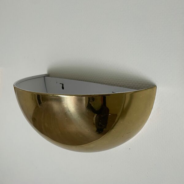 Appliques murales, demi-lune, dorées, maison zonca, italy 1960