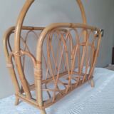 Rattan wicker magazine rack