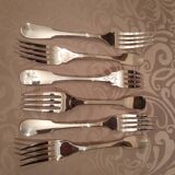 6 christofle Cluny fish forks, very good condition.