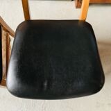 Pair of Scandinavian teak and skai chairs