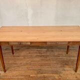 Table de ferme en bois à 2 tiroirs