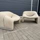 2x Artifort Groovy F598 Pierre Paulin, Pierre Frey: Chenille Igor (Sable)