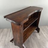Rustic Carved Wooden Bar with Stools and Wine Chest, 20th Century