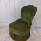 Green velvet toad armchair