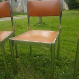 Collomb 70 chrome and skai chairs