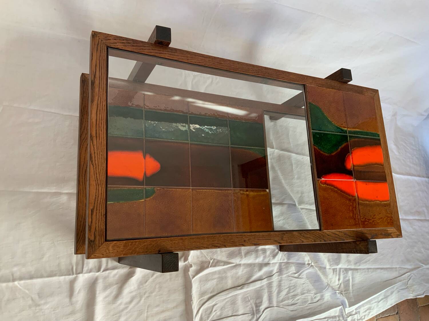 Ceramic and glass coffee table