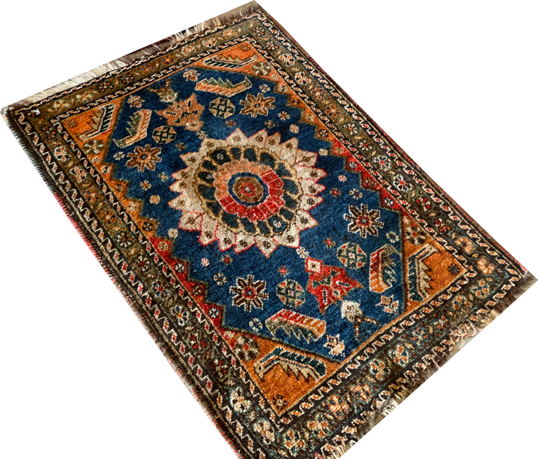 Small handwoven oriental persian hamadan rug- 46x80cm