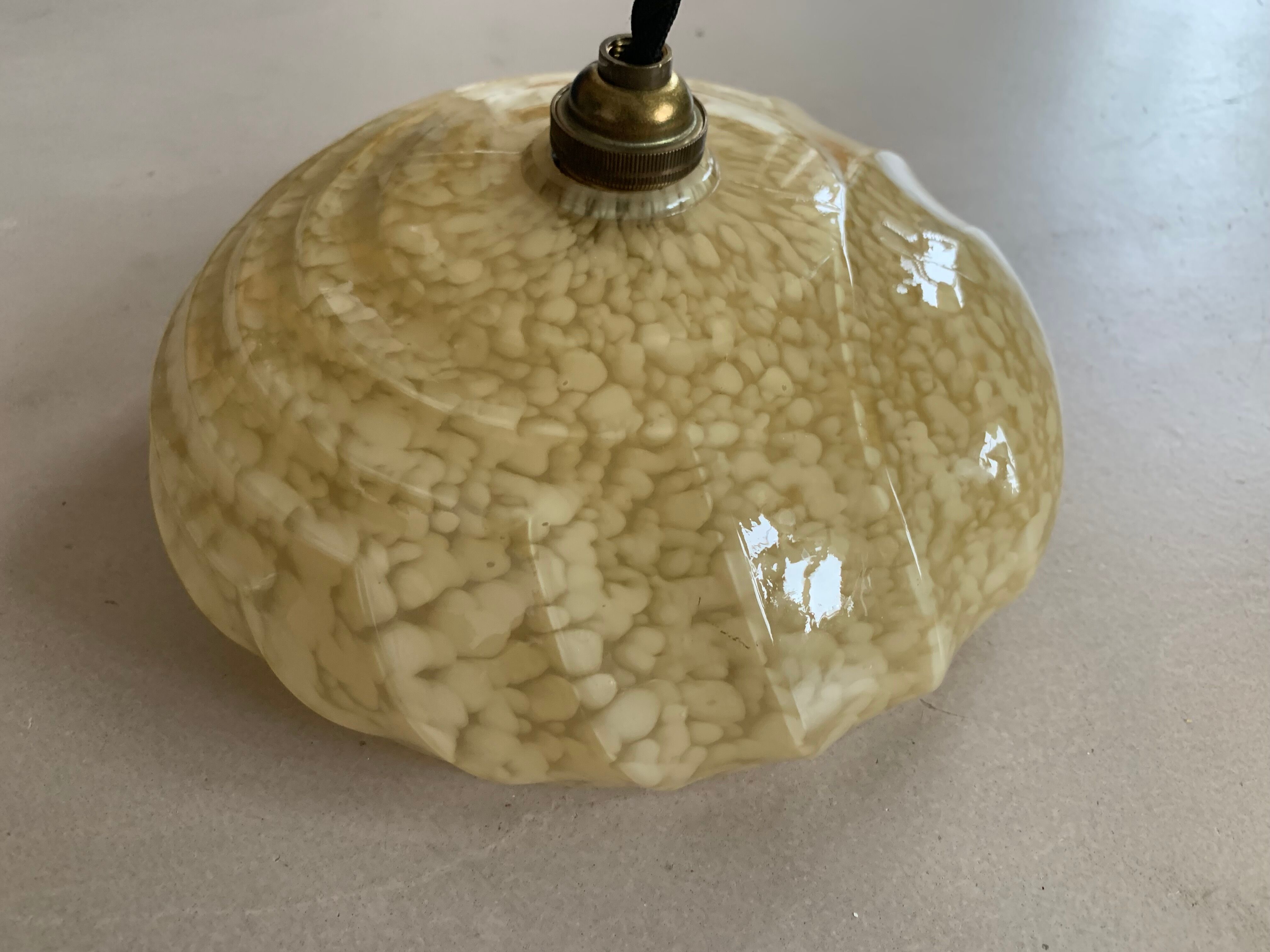 Clichy glass pendant lamp from the 1930s
