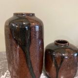 Duo of stoneware vases