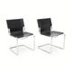 Pair of metal and leather chairs by Carlo Bartoli for T70, 1970s.