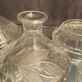 Bohemian crystal set with carved decoration