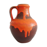 Carstens vase in brown-orange, Mid Century handle vase, Carstens Tönnieshof jug vase